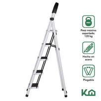 Escalera Tubular Plegable Taburete Acero 5 Escalones RY - M5 KingsHouseKHEP5