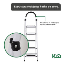 Escalera Tubular Plegable Taburete Acero 5 Escalones RY-M5 KingsHouseKHEP5