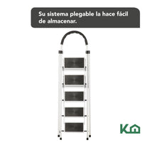 Escalera Tubular Plegable Taburete Acero 5 Escalones RY-M5 KingsHouseKHEP5