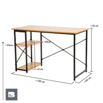 Escritorio Con 2 Repisas Madera Estructura Metal MinimalistaHJRP7M280001