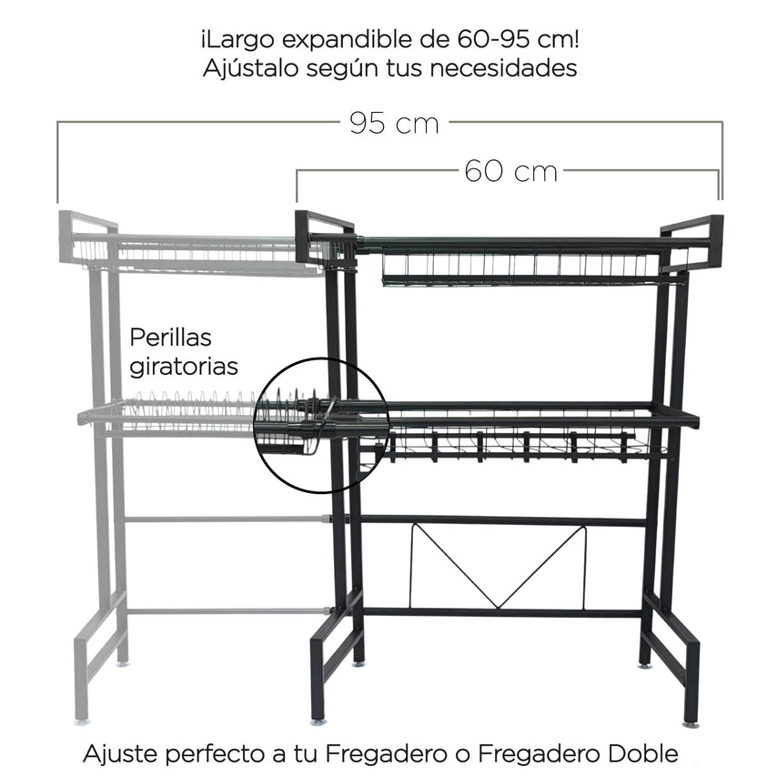 Escurridor De Platos 2 Pisos Acero Inoxidable Para FregaderoCHRACK4