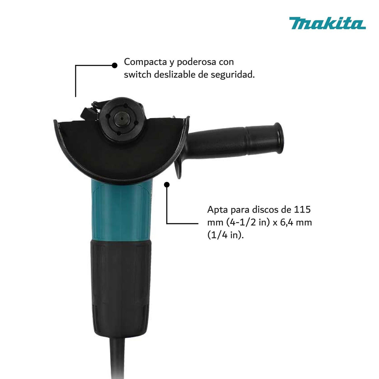 Esmeriladora Angular 4 1/2 540w Azul M0901B Makita