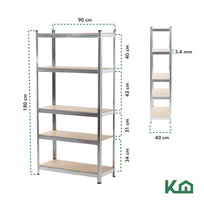 Estante Anaquel Organizador 5 Repisas Rack Multiuso MetalicoKINGSHELF5B