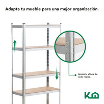 Estante Anaquel Organizador 5 Repisas Rack Multiuso MetalicoKINGSHELF5B