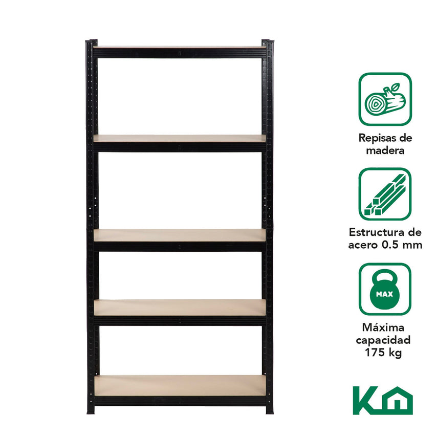 Estante Anaquel Organizador 5 Repisas Rack Multiuso MetalicoKINGSHELF5B