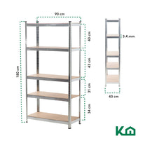 Estante Anaquel Organizador 5 Repisas Rack Multiuso MetalicoKINGSHELF5B