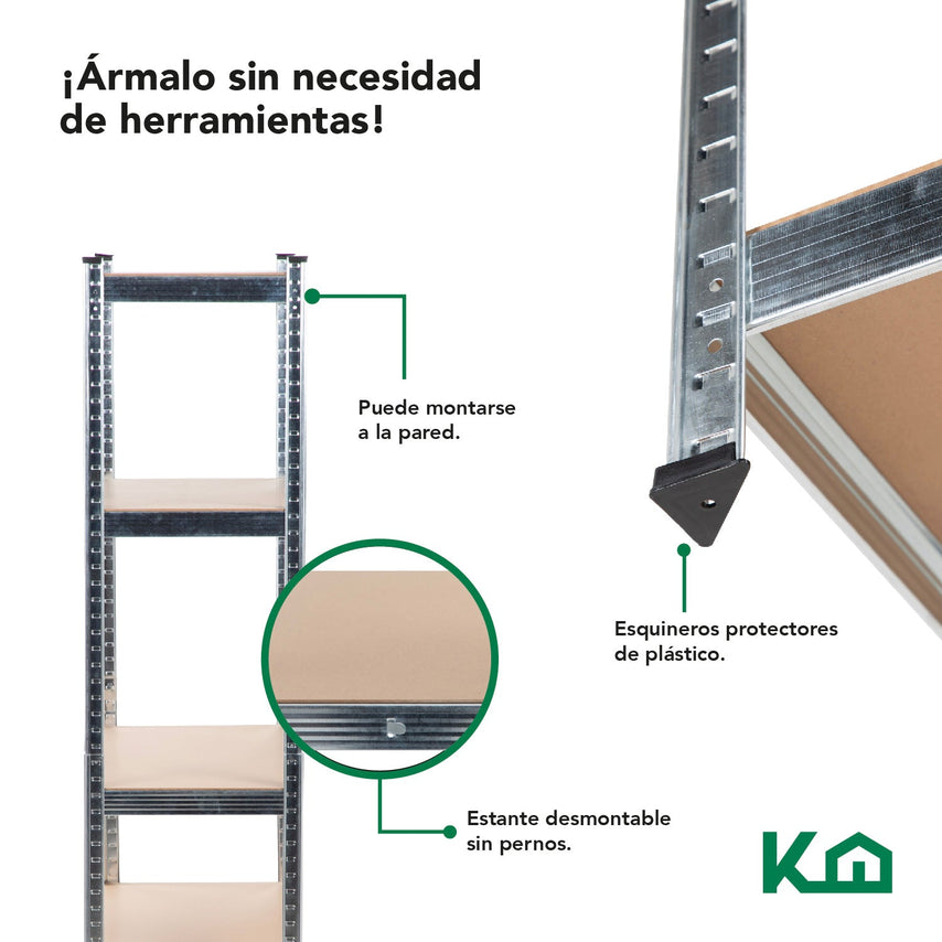 Estante Anaquel Organizador 5 Repisas Rack Multiuso MetalicoKINGSHELF5B