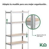 Estante Anaquel Organizador 5 Repisas Rack Multiuso MetalicoKINGSHELF5B