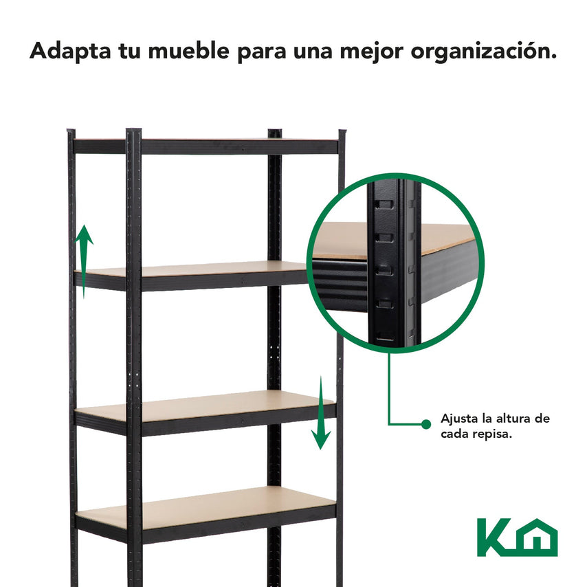 Estante Anaquel Organizador 5 Repisas Rack Multiuso MetalicoKINGSHELF5B