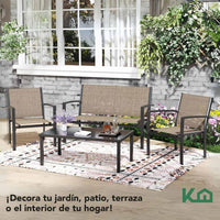 Thumbnail for Sala Exterior para Jardin Textileno Sillas Sillon Mesa 4Pzas