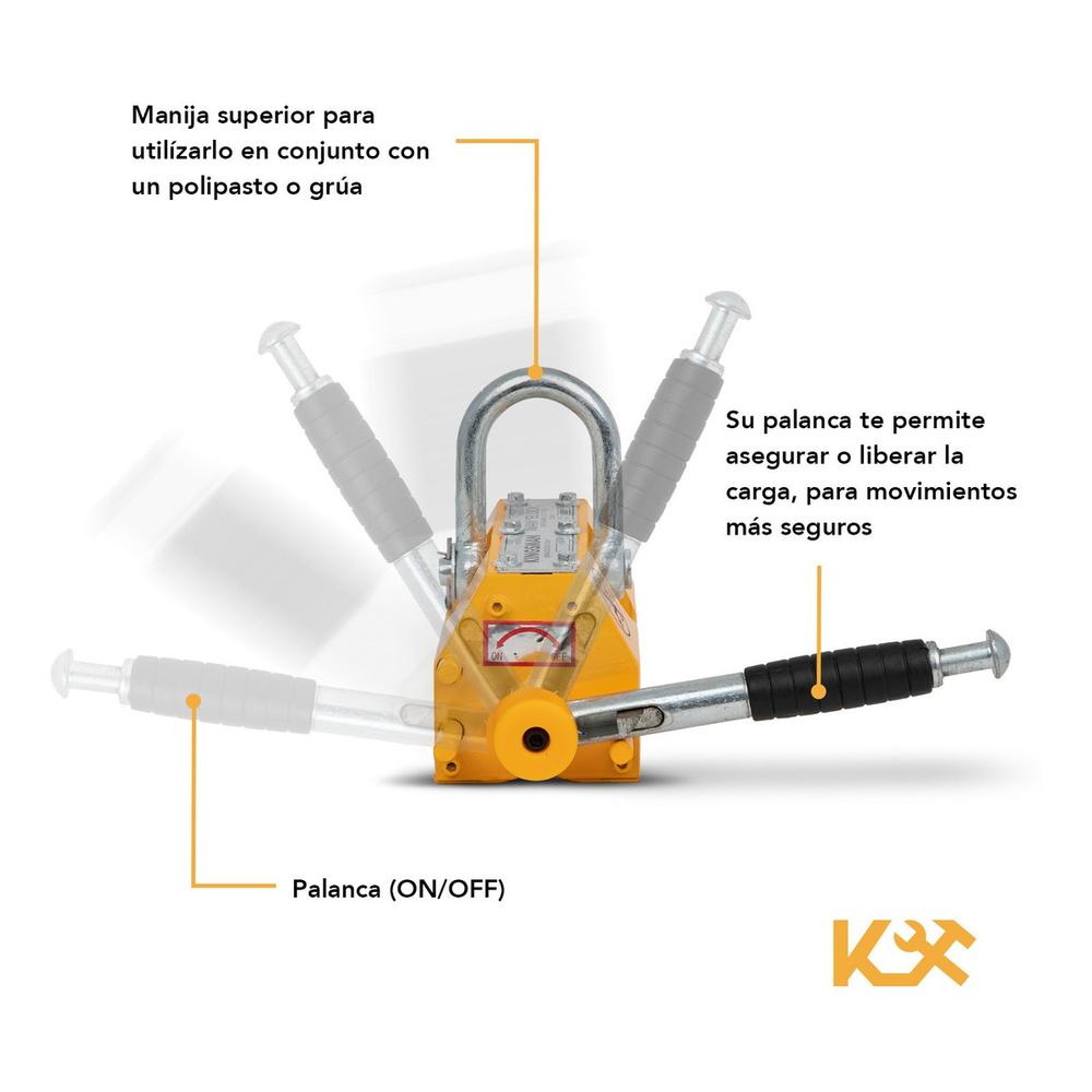 Iman Block Con Palanca Liberadora Carga de 300 Kg 3:1 Kingsman