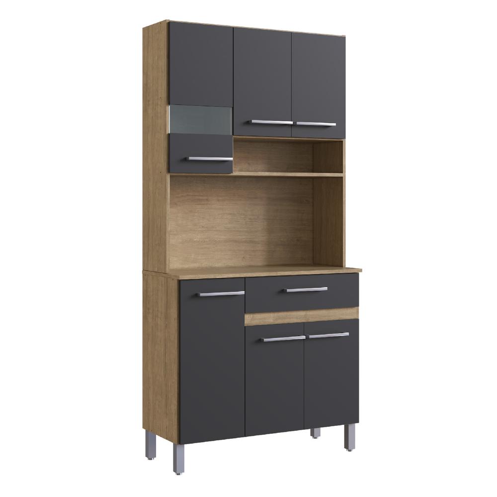 Mueble Rack Cocina Multiuso Alacena 6 Repisas Madera Estante