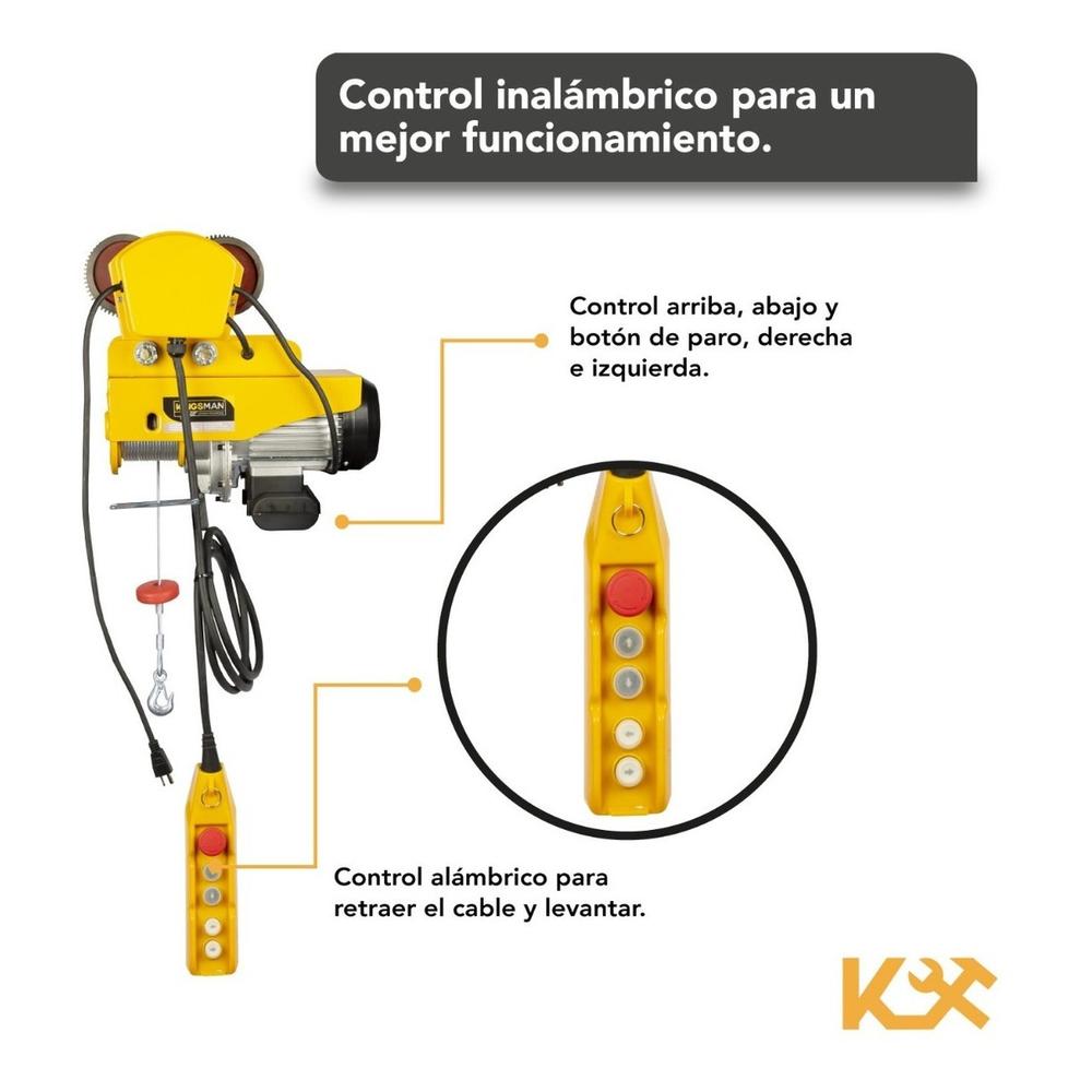 Polipasto Electrico 20m De Cable Y Trole 300 A 600 Kg 110v