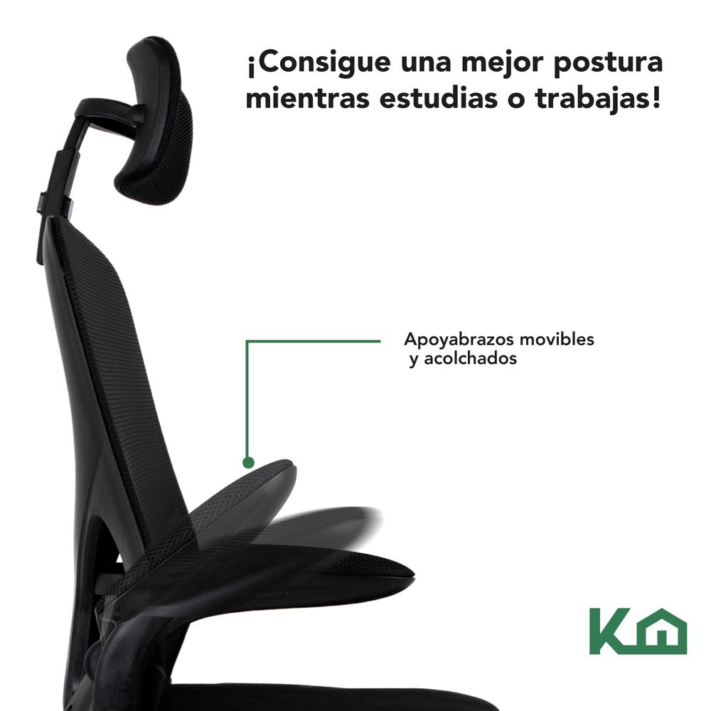 Silla Giratoria de Escritorio Ergonomica Negra Mesh Oficina