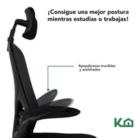 Thumbnail for Silla Giratoria de Escritorio Ergonomica Negra Mesh Oficina