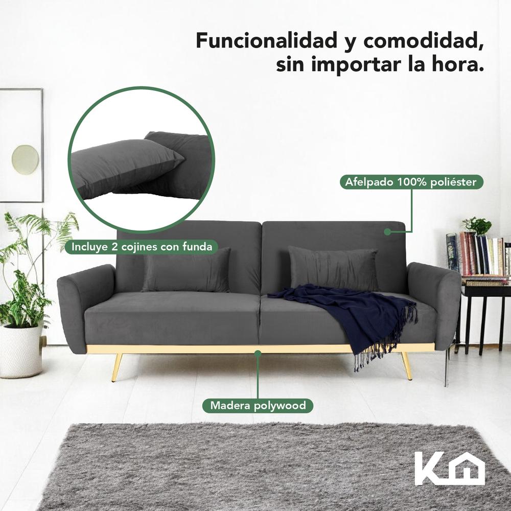 Sofá Cama Silla Sillón Plegable Sala Moderna Velvet + Cojín