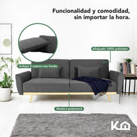 Thumbnail for Sofá Cama Silla Sillón Plegable Sala Moderna Velvet + Cojín