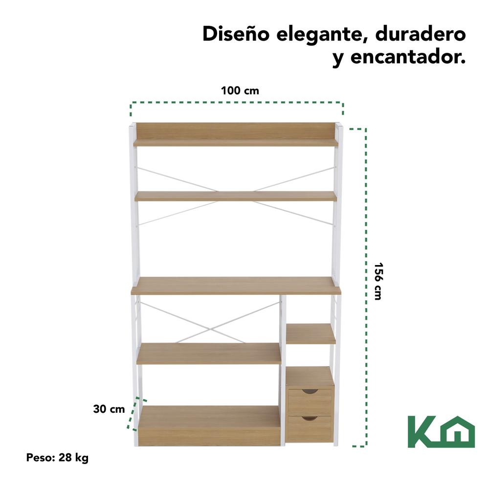 Rack Mueble Cocina Multiusos Repisas 2 Cajones Organizador