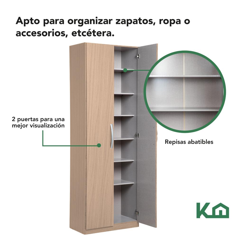 Mueble Armario Closet Multiuso 2 Puertas + Estantes Mdp Casa