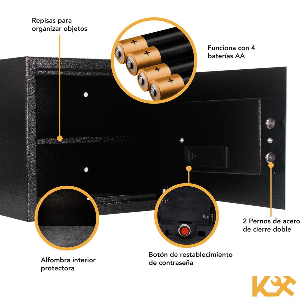 Caja Fuerte Digital Color Negro 30 x 38 x 30 cm KMCF38N Kingsman