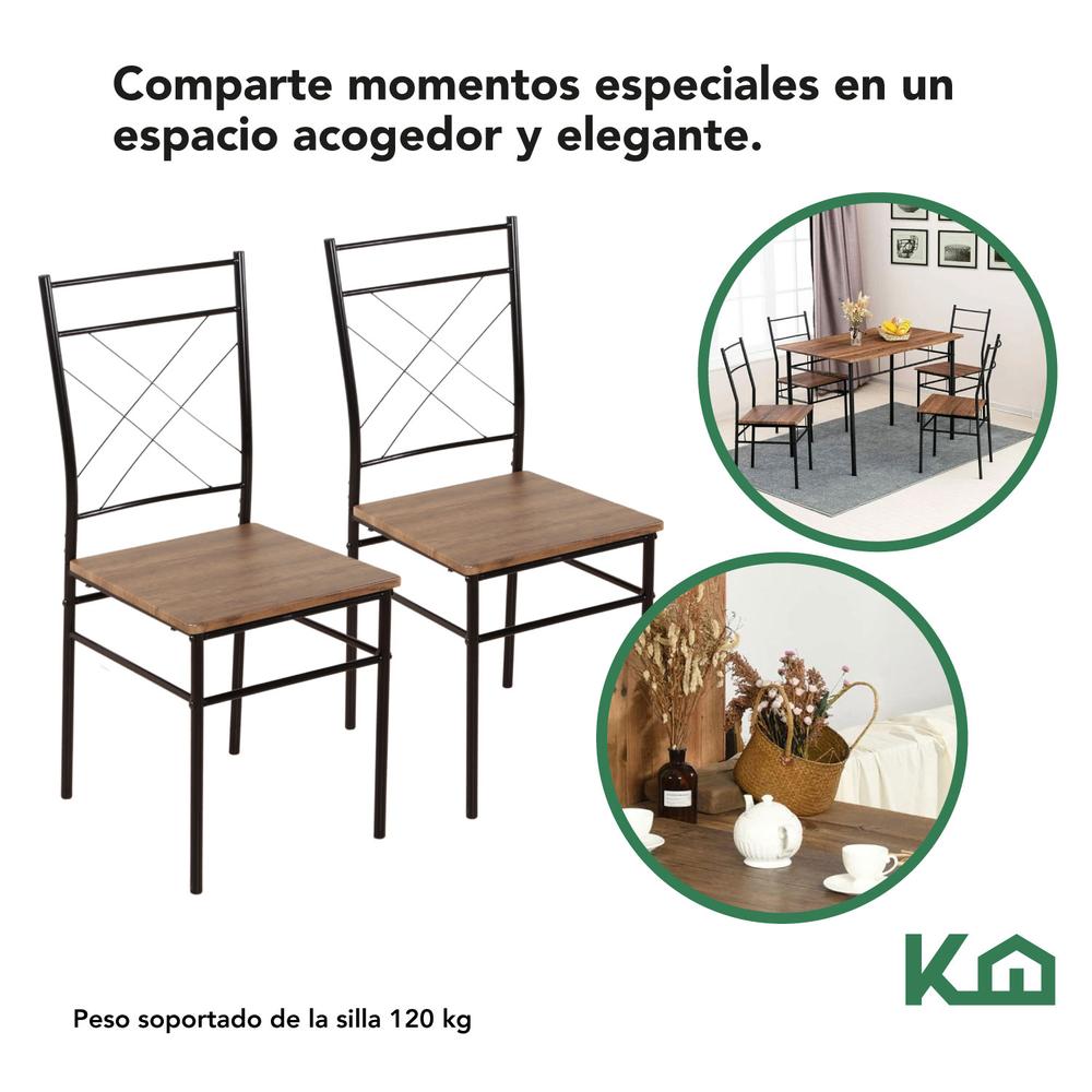 Sillas De Comedor + Mesa Madera Cocina Restaurante Cafeteria