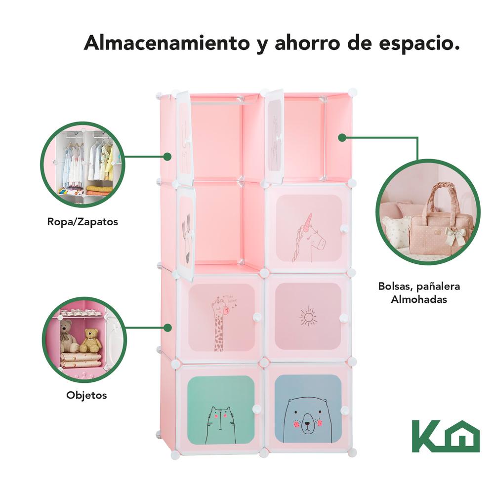 Armario De Plastico Closet Organizador Niños Portatil Cubos