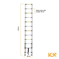 Thumbnail for Escalera Telescópica De Aluminio Plegable 5 M 12 Escalones
