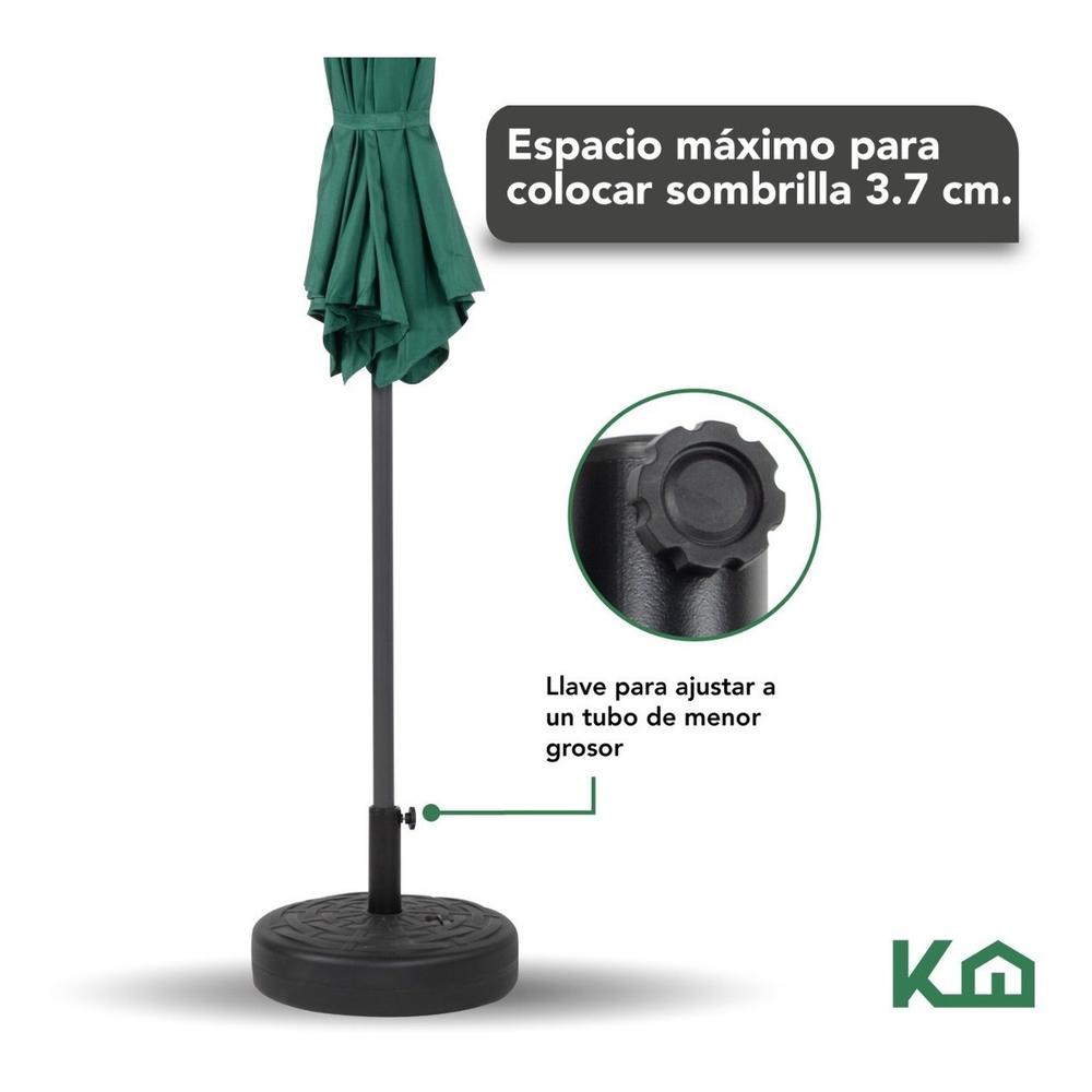 Sombrilla Jardin 2.70m Angulo Inclinacion + Base Rellenable