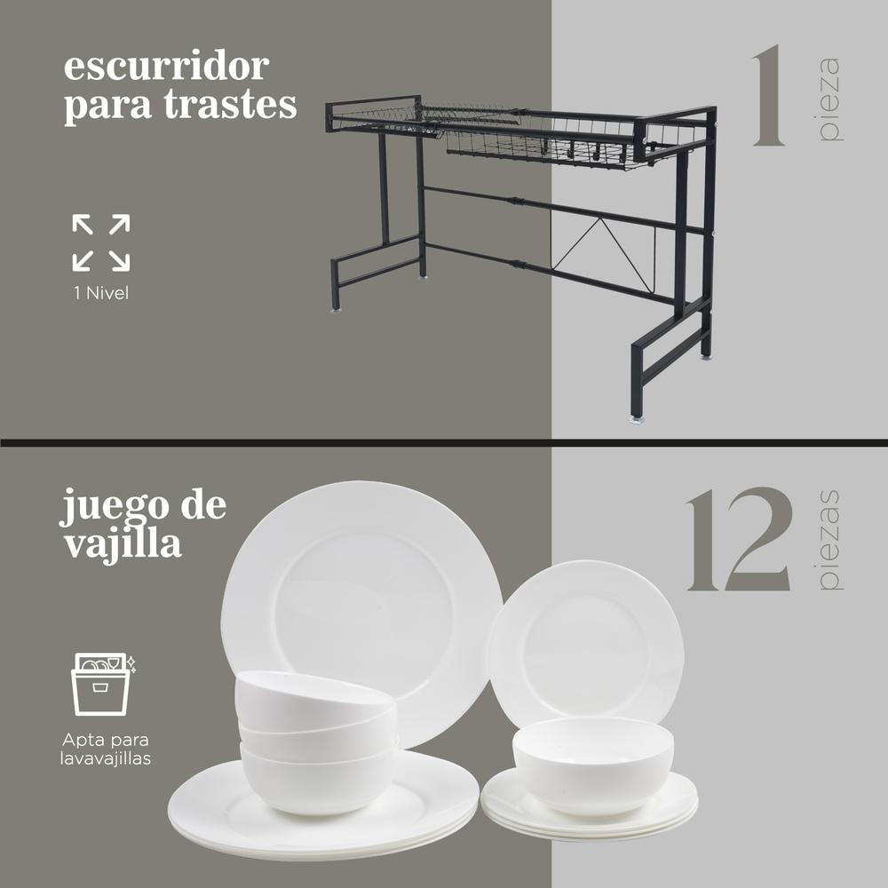 Set Escurridor Trastes Platos Fregadero Vajilla Opal 13 Pzas