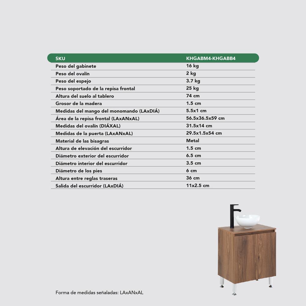 Mueble Gabinete Para Baño Lavamanos Con Espejo Lavabo Ovalin