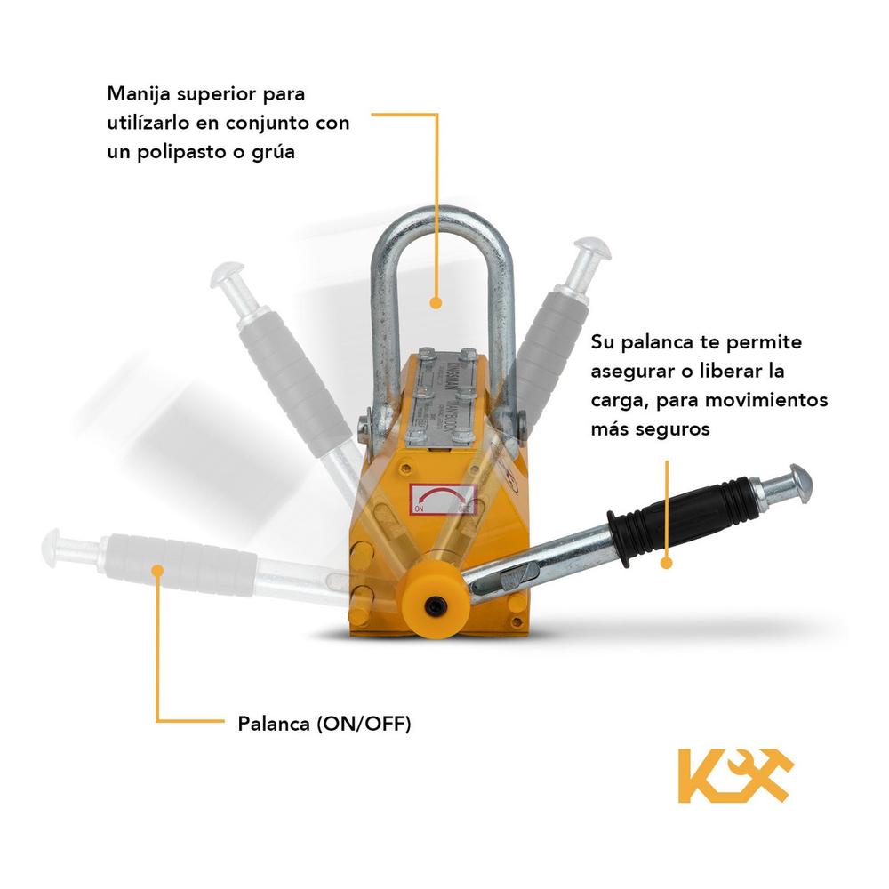 Iman Block Con Palanca Liberadora Carga de 500 Kg 3:1 Kingsman