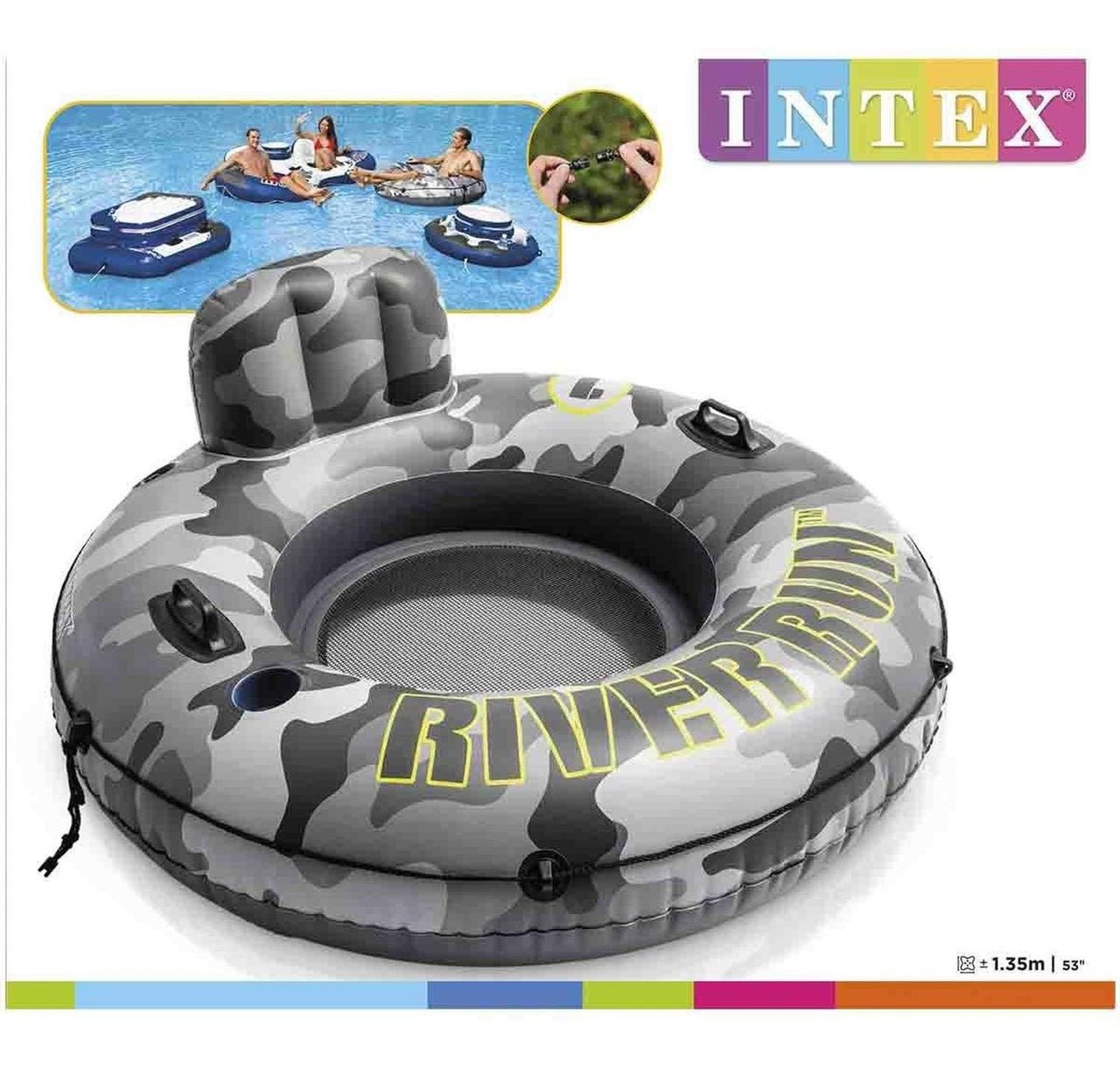 Flotador Sillon Llanta Inflable Camuflaje Salvavidas Intex