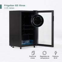 Frigobar Enfriador De Bebidas Refrigerador 85 Litros con LuzVOLTFRI90