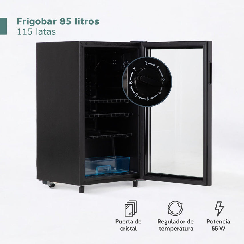 Frigobar Enfriador De Bebidas Refrigerador 85 Litros con LuzVOLTFRI90