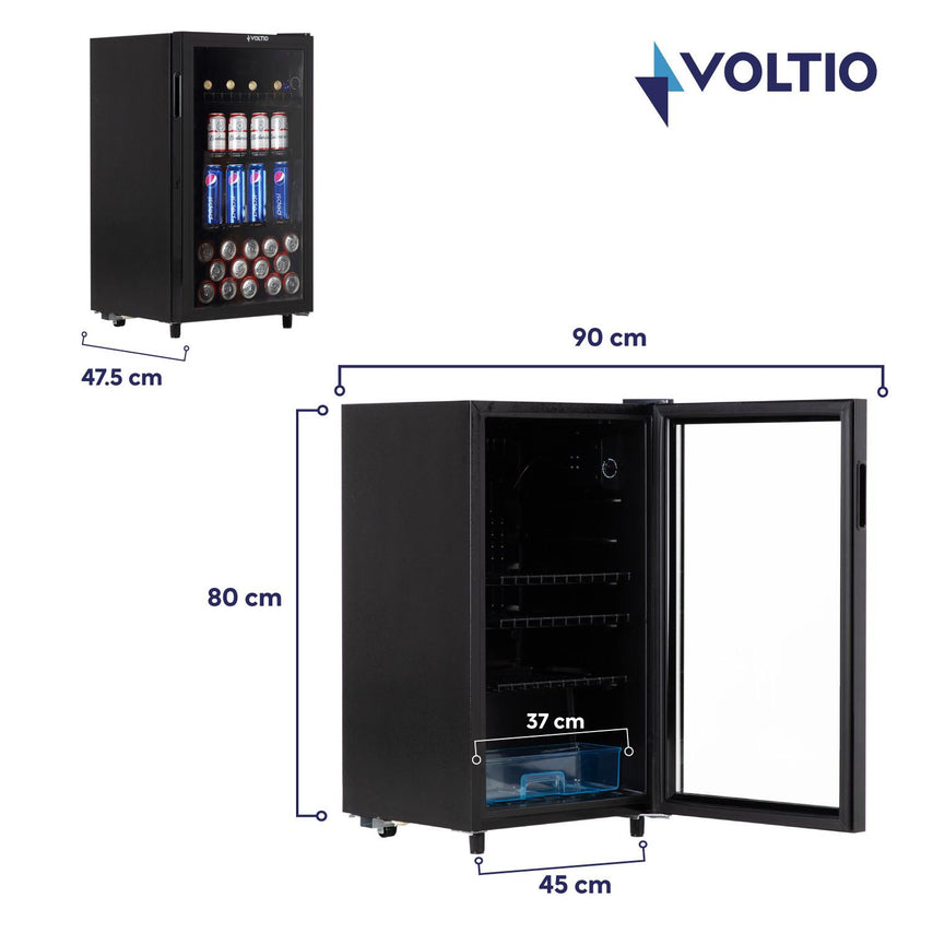 Nevera De Mesa Husky HU281 Plateada 46L | Capacidad 10 Botellas | Clase F, Bajo Consumo