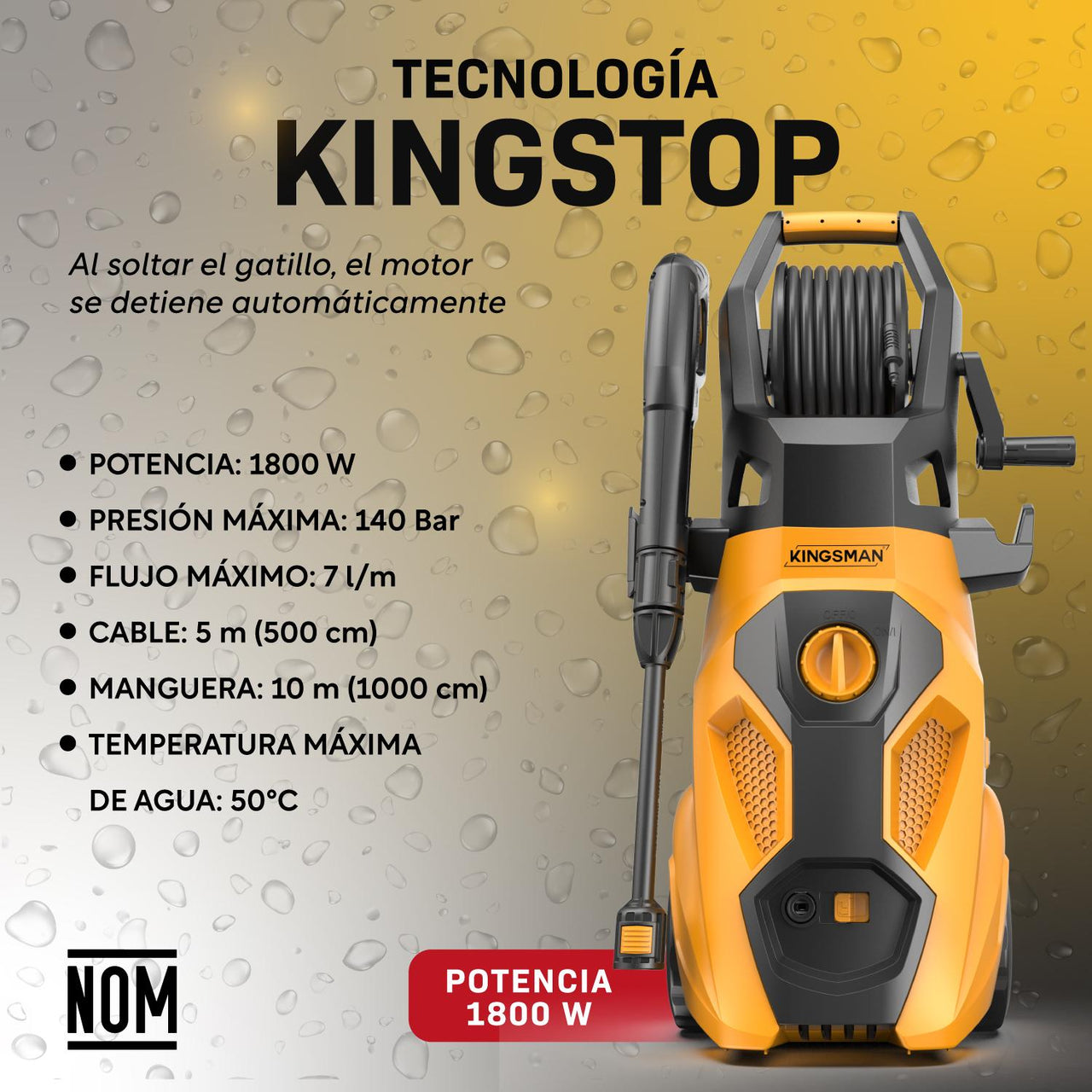 Hidrolavadora 2000 W HIDROKING2200RC Kingsman