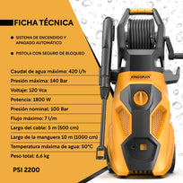 Hidrolavadora 2000 W HIDROKING2200RC KingsmanHIDROKING2200RC