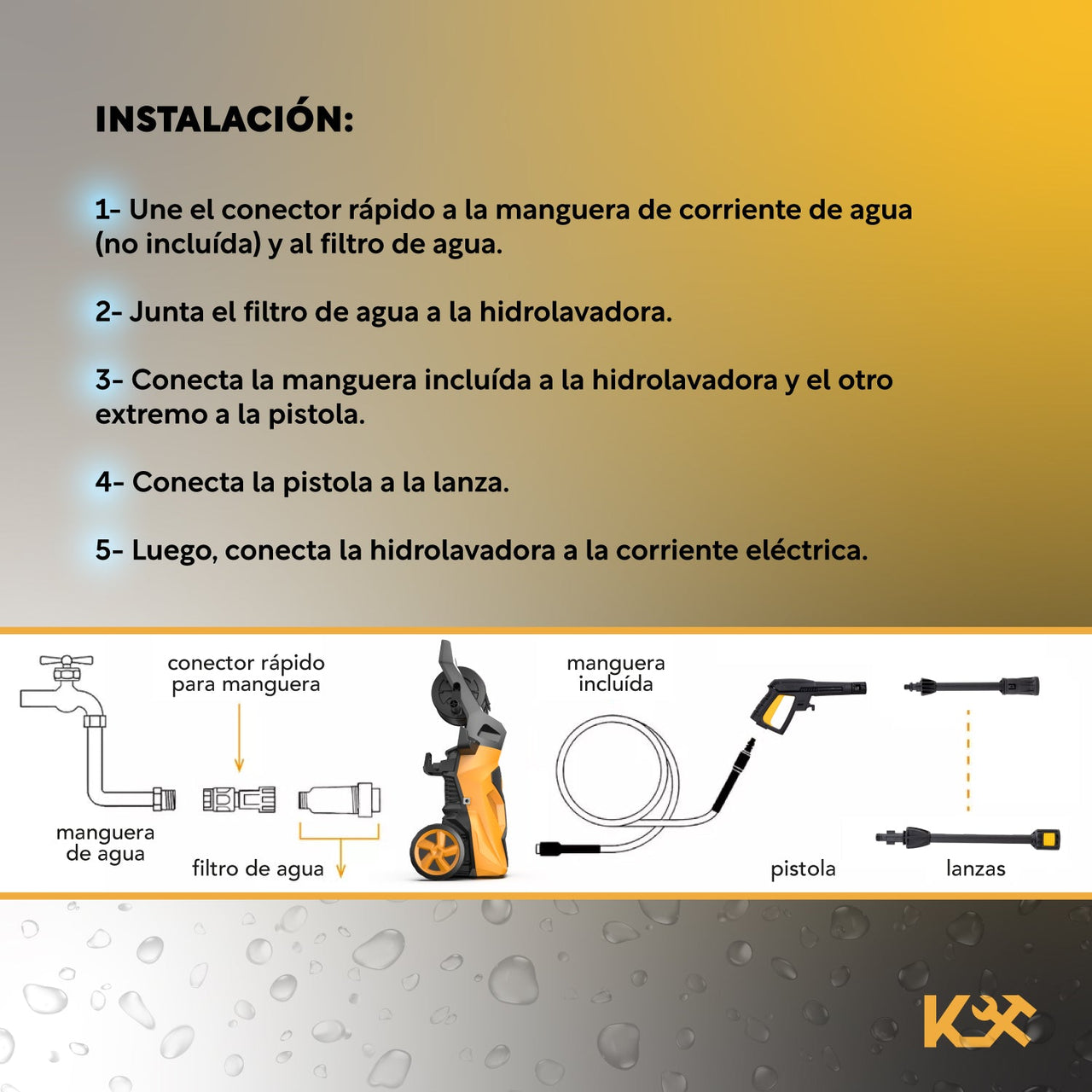 Hidrolavadora 2000 W HIDROKING2200RC Kingsman