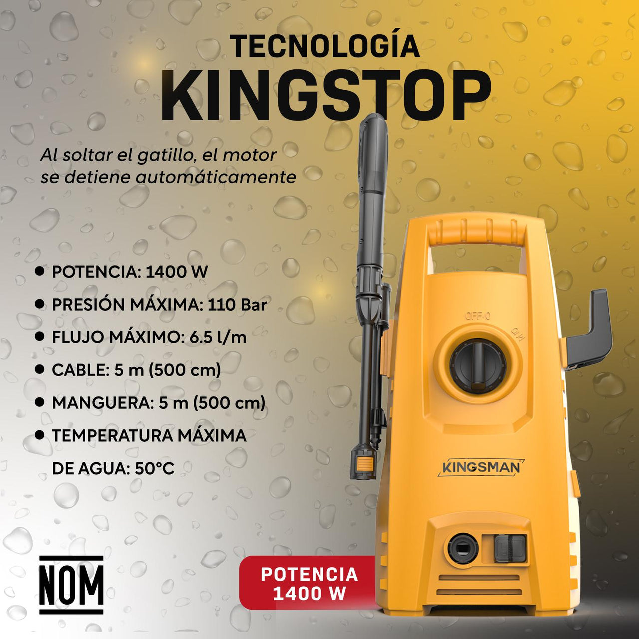 Hidrolavadora Electrica Portatil 1500 Psi 1400w + Accesorios