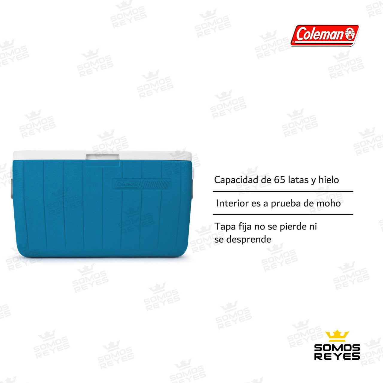 Hielera 48 Qt Azul Con Asas Tapa Enfriador 2 Piezas Coleman