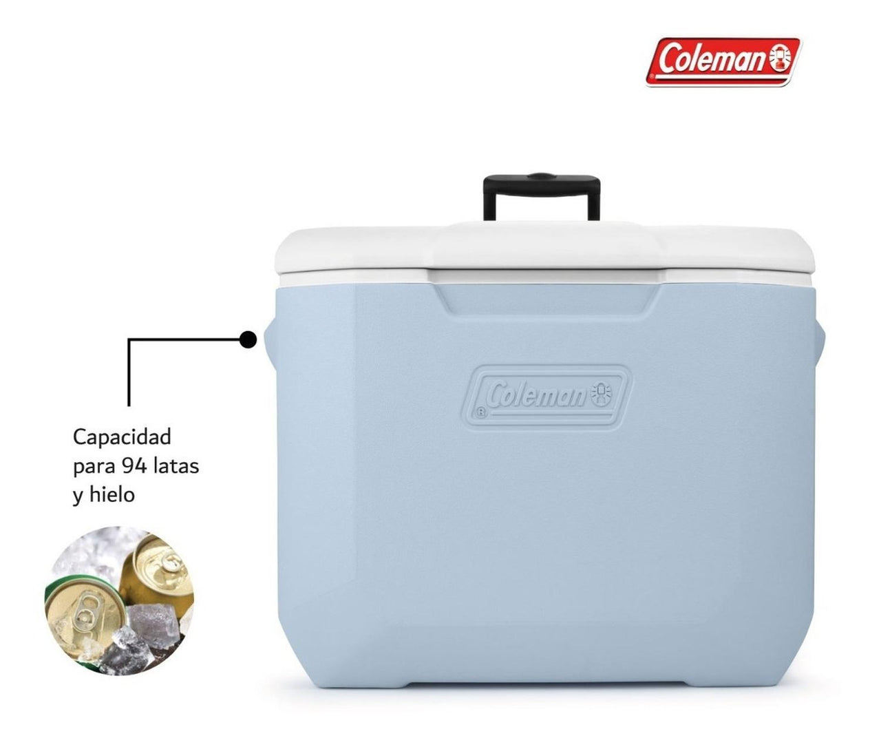 Hielera Coleman Con Ruedas Portavasos 60qt 56l Para 94 Latas