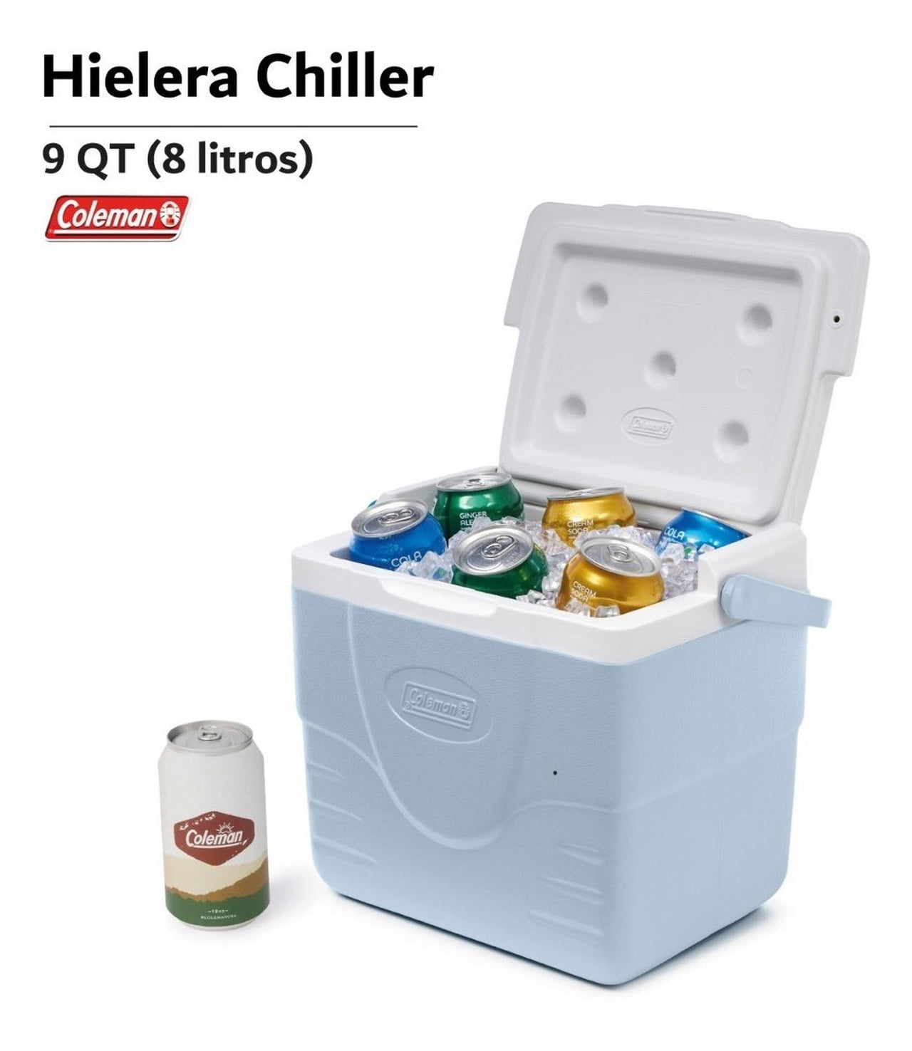 Hielera Coleman Portatil Con Asa 9qt 8 Litros Para 10 Latas