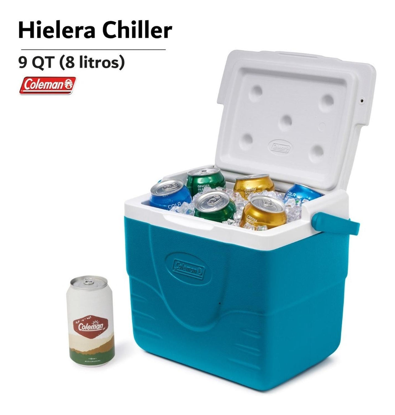 Hielera Coleman Portatil Con Asa 9qt 8 Litros Para 10 Latas