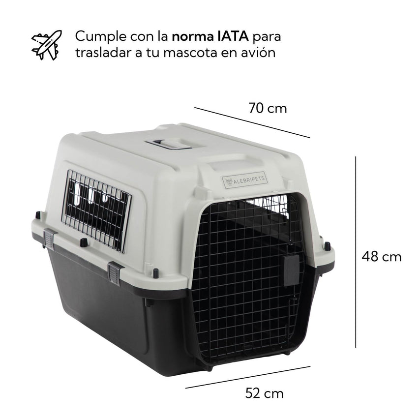 Jaula Transportadora Para Perro Mascota IATA 70 x 52 x 48 cmALEBRIPETGOL