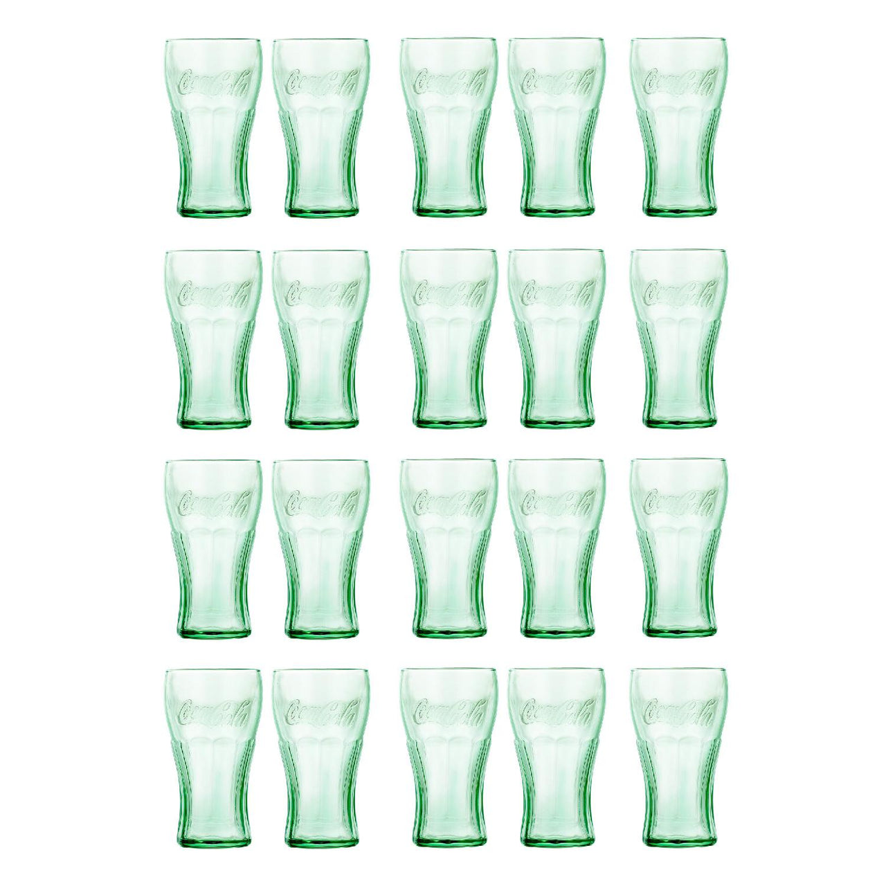 Juego 20 Vasos De Vidrio Coca Cola Vintage 495 Ml Libbey