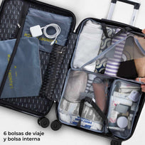 Juego 4 Maletas de Viaje Rigidas Ruedas 360 Bolsas de ViajeRUMG40