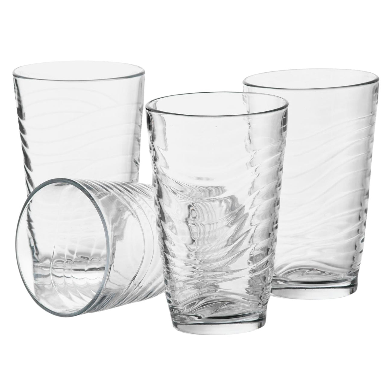 Juego 4 Vasos De Vidrio 528ml Multiuso Crista 4 Piezas