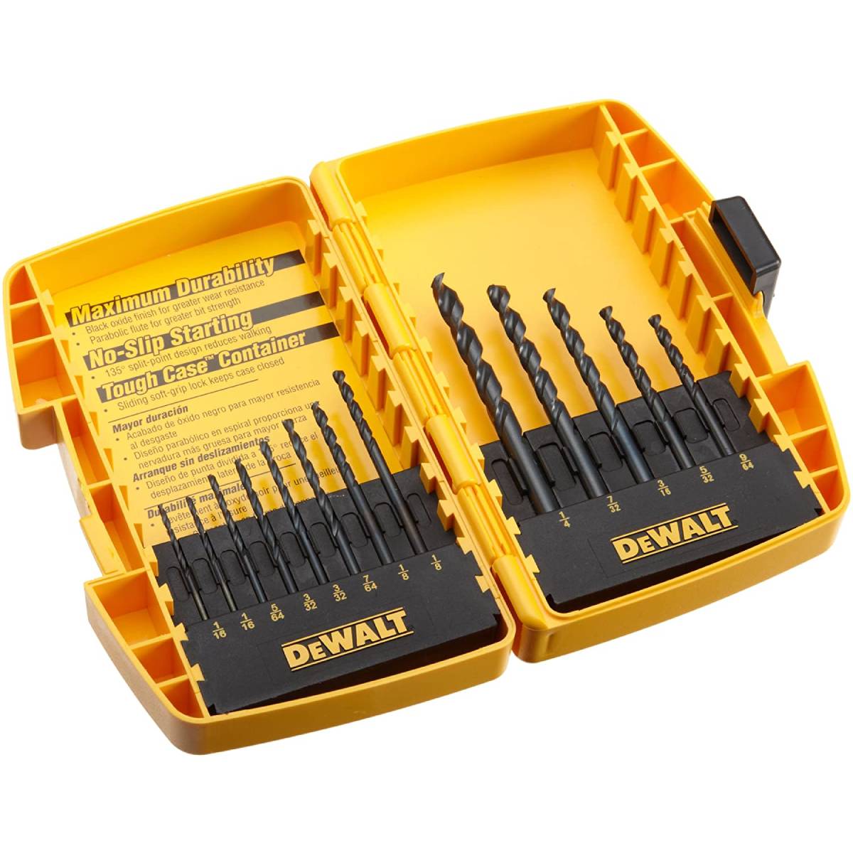 Juego Set Kit De Brocas 13 Piezas Black Oxide Dw1163 Dewalt