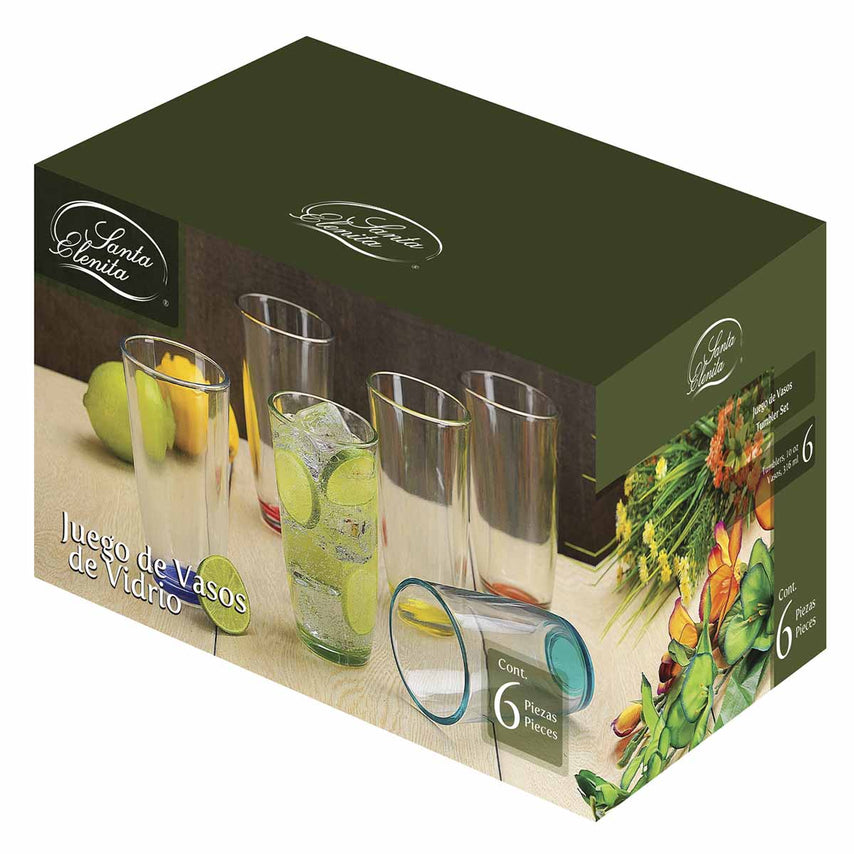 Juego Vasos Atomizados 6pzs 316ml Cocina Beber Santa Elenita1704270-LIB