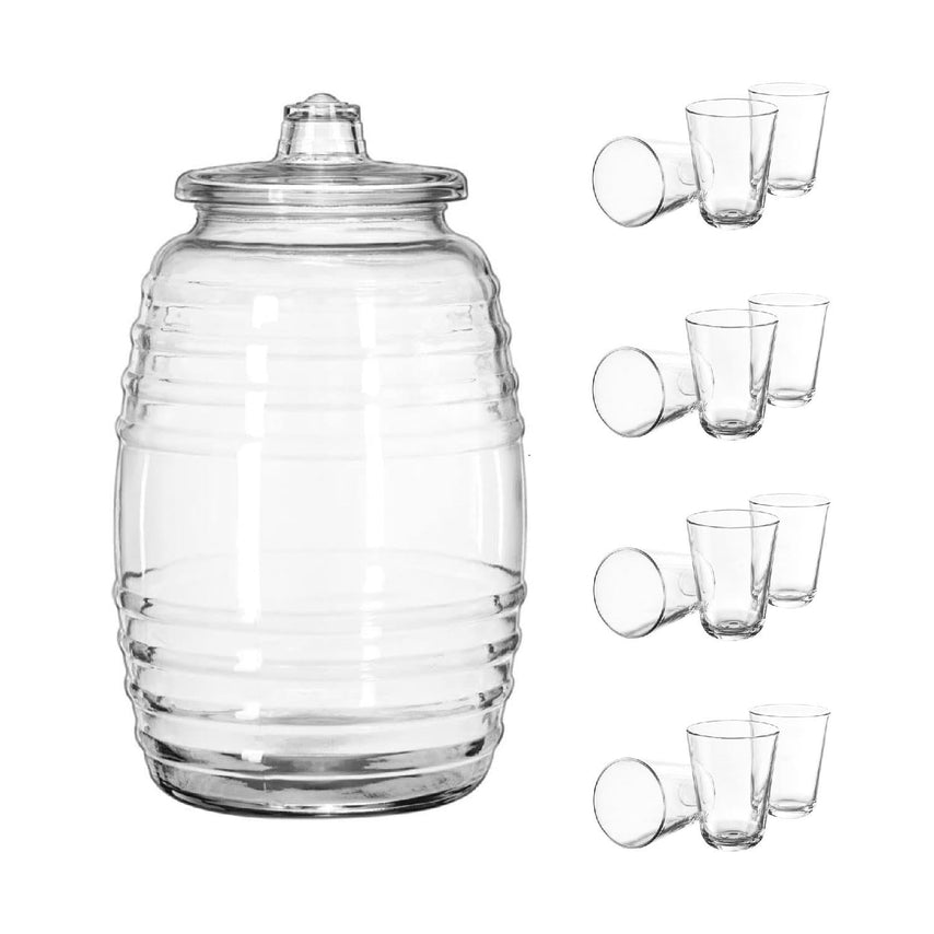 Juego Vitrolero De Vidrio 20 Litros + 12 Vasos Calypso de 392 mlCOMBO-LIBBEY-23